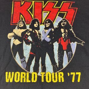 KISS World Tour 77 T Shirt Mens 3XL Black 2021 Licensed Rock Band Graphic Tee
